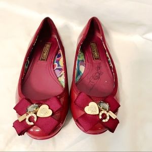 Coach dark pink flats shiny size 8.5
